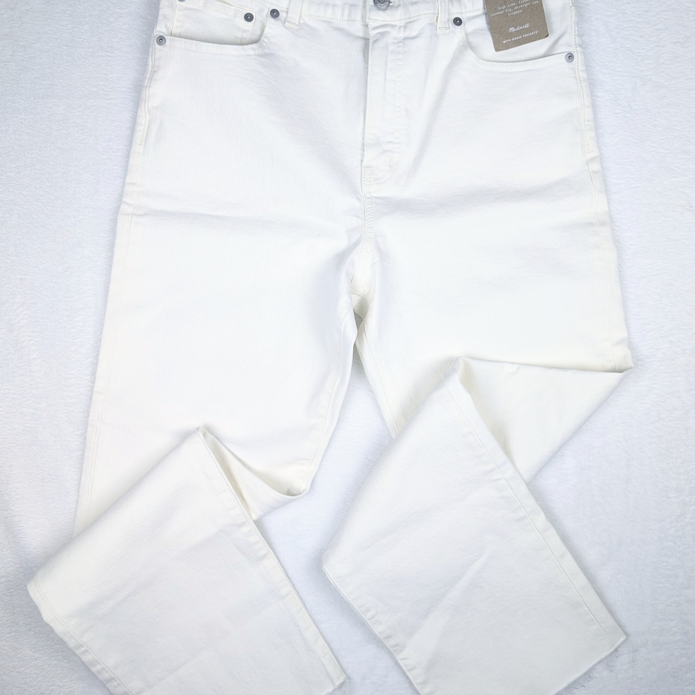 Madewell Womens '90s Straight Crop Jeans Size 29 Ivory Denim Pants $128